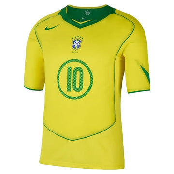 BRAZIL HOME SHIRT 2004 REISSUE RONALDINHO 10