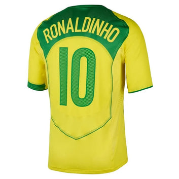 BRAZIL HOME SHIRT 2004 REISSUE RONALDINHO 10