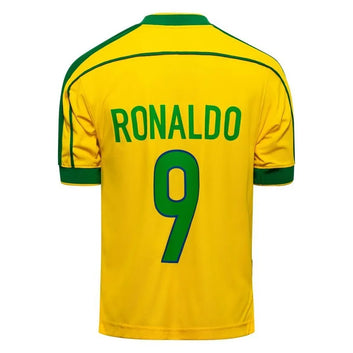 BRAZIL HOME SHIRT WORLD CUP 1998 RONALDO 9 REISSUE