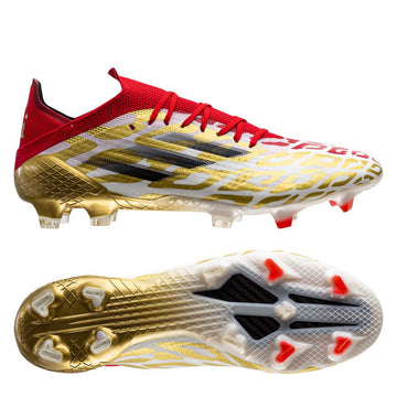 adidas X Speedflow .1 FG Prepare For Battle Mo Salah - Footwear White/Gold Metallic/Scarlet LIMITED EDITION
